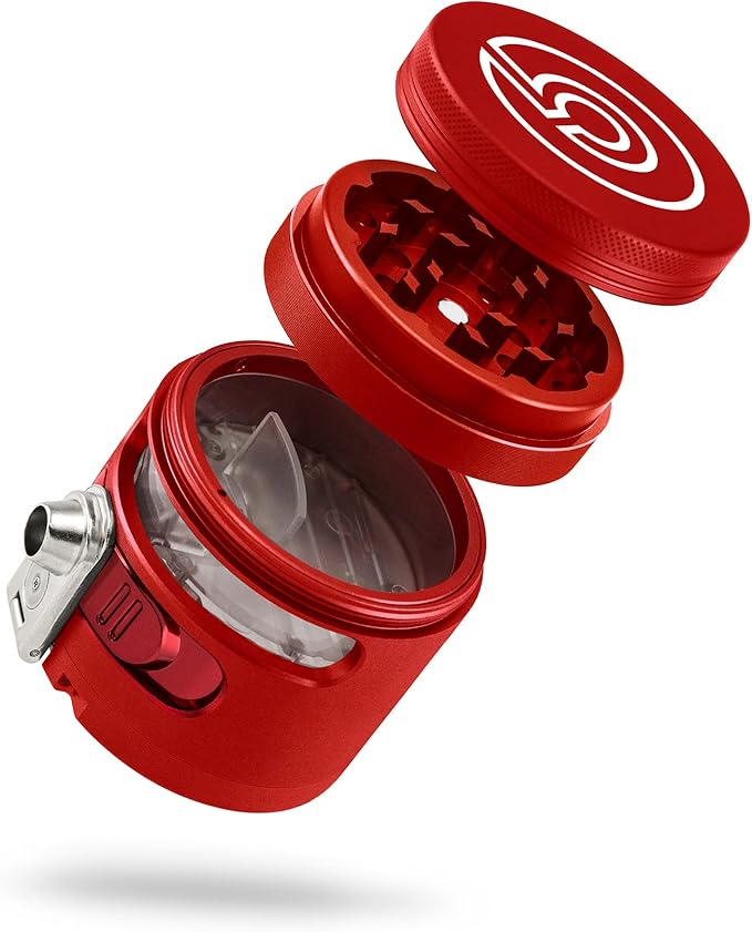 Cloudious9 - Tectonic9 Manual Grinder Automatic Dispenser Large 2.5" Aluminum Alloy (Red), For Home & Kitchen Only