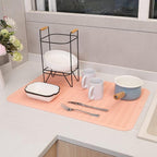 Silicone Dish Drying Mat for Multiple Usage,Easy clean,Eco-friendly,Heat-resistant Silicone Mat for Kitchen Counter or Sink,Refrigerator or Drawer Liner Pink 3XL 28 inches x 18 inches