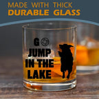 kunlisa Funny Lakeside Dog Whiskey Glasses, Lake House Decor and Gifts, Lakeside 10 oz Drinking Rocks Glasses for Women Men Whisky Cocktail Scotch Bourbon Liquor