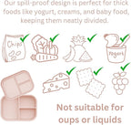 Ali+Oli Silicone Bento Box (Blush) Lunch Box for Kids, Toddlers, Preschoolers & Adults | BPA-Free and Spill-Proof | Ideal for School, and On-the-Go Meals| Perfect for Lunch, Snacks, and Meals