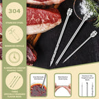 Meat Injector Syringe 2-oz Marinade Flavor Barrel 304 Stainless Steel with 3 Marinade Needles, Travel Case for BBQ Grill Smoker, Turkey, Brisket, Paper Instruction and E-book Included by JY COOKMENT