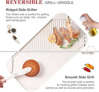 Caannasweis 20Pcs Cookware Sets, Nonstick Pots and Pans Set, Granite Induction Cookware, Non Stick Kitchen Cooking Set, Grayish White Grill Griddle Set, PFOS PFOA Free