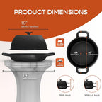 Enameled Cast Iron Dutch Oven for Sourdough Bread Baking | 6 Quart Pot with Lid | 10 Inch Ceramic Enamel Thick Coated Cookware Set with Non Stick Silicone Baking Mat for Cooking | 6 Qt |Black