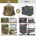 Maelstrom Tactical Lunch Box for Men, 23L Insulated Lunch Bag, Expandable Double Deck Cooler Bag, Lightweight Leakproof Tote Bag With Side Tissue Pocket, Suit For Men and Women, Khaki
