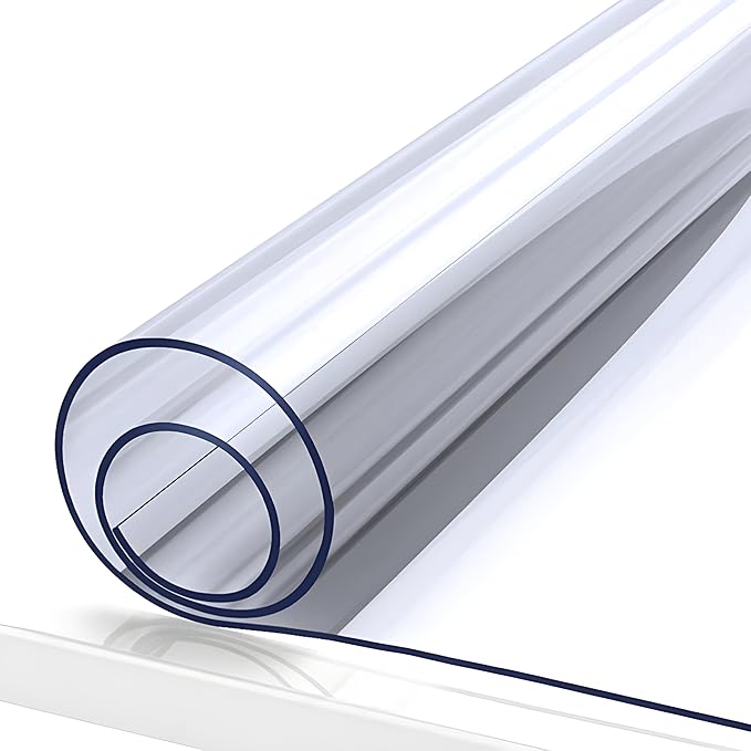 36"X72"Crystal PVC Table Cover Protector, Waterproof PVC Tablecloth, 2MM Thickened Protector for Table, Desk, Coffee Table, Workbench,Dresser, TV Stand, Counter