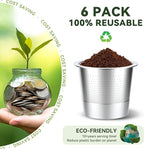 CAPMESSO Reusable K Cups Coffee Pods for Keurig 1.0: Stainless Steel Refillable K Cup - Reusable Coffee Filter for Keurig 1.0 Coffee Maker, Permanent, Eco-Friendly, Innovative Design (6 Pack)