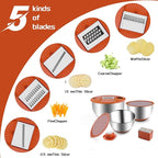 Mixing Bowls with Lids Set,3 Pieces Stainless Steel Nesting Bowls Vegetables Slicer Non-Slip Mixing Bowl for Baking Prepping Cooking(Orange)