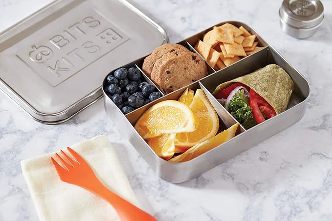 Stainless Steel Bento Box Lunch and Snack Container for Kids and Adults, 5 Sections