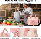 Weitars Insulated Lunch Bag for Men Women,Leak Proof Lunch Box for Work,Extra Large Lunch Tote Bag With Removable Shoulder Strap with Side Pockets,Reusable Lunch Bag For Picnic Hiking