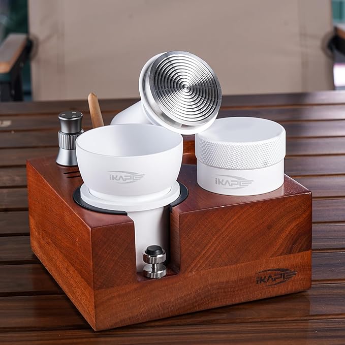 IKAPE 51mm Espresso Tamper, Premium Barista Coffee Tamper with Calibrated Spring Loaded, 100% Flat Stainless Steel Base Tamper for Espresso Machine(White)