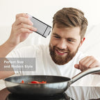 Salt and Pepper Shakers by Aelga, Glass Salt Shaker Set with Adjustable Pour Holes, Ideal for Black Pepper, Kosher and Himalayan