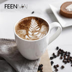 Coffee Mugs Set of 6, 16Oz Large Ceramic Mugs with Comfort Grip, White Porcelain Coffee Cups for Cocoa, Latte, Hot Tea, Cappuccino, Mocha, Milk, Dishwasher Safe, 5.5 x 4.5 inch