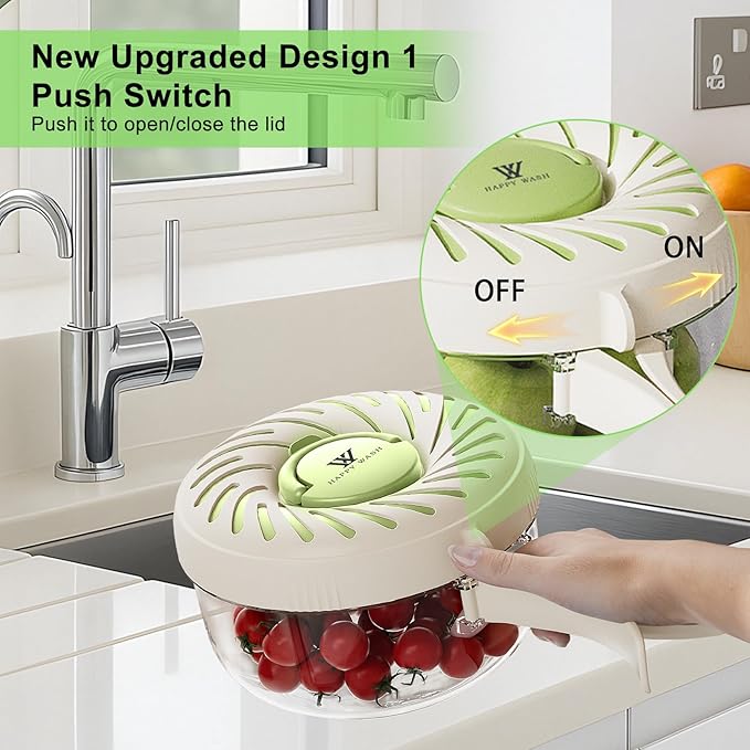 2 Pcs Fruit Cleaner Bowl with Strainer and Lid, Collapsible Handle Washing Bowl, Multifunctional strainer bowl for Kitchen Draining and Storage, Wash Berry, Vegetables for Kitchen, Fridge, Picnic