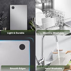 Titanium Cutting Board 0.08" Thick - 100% Pure GR1 Titanium Cutting Boards for Kitchen |Durable and Double-Sided Cutting Boards for Meat, Fruits and Vegetables | Dishwasher Safe (15" x 10" x 0.08")