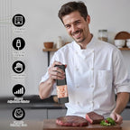 Electric Salt and Pepper Grinder Set, Rechargeable Electric Pepper Grinder with LED Display, Adjustable Coarseness, Large Capacity Refillable Salt and Pepper Shakers, Ideal for Kitchen, BBQ, Gift