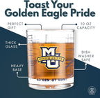 Greenline Goods – University of Marquette Golden Eagles College Whiskey Glasses (Set of 2), 10 oz – Full-Color Logo + Campus Map