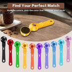 2-in-1 Coffee Scoop with Funnel, 2 Teaspoon Measuring Spoon for Reusable Pods, Ground Coffee, Protein Powder & Tea, Mess-Free Plastic Design (Yellow)