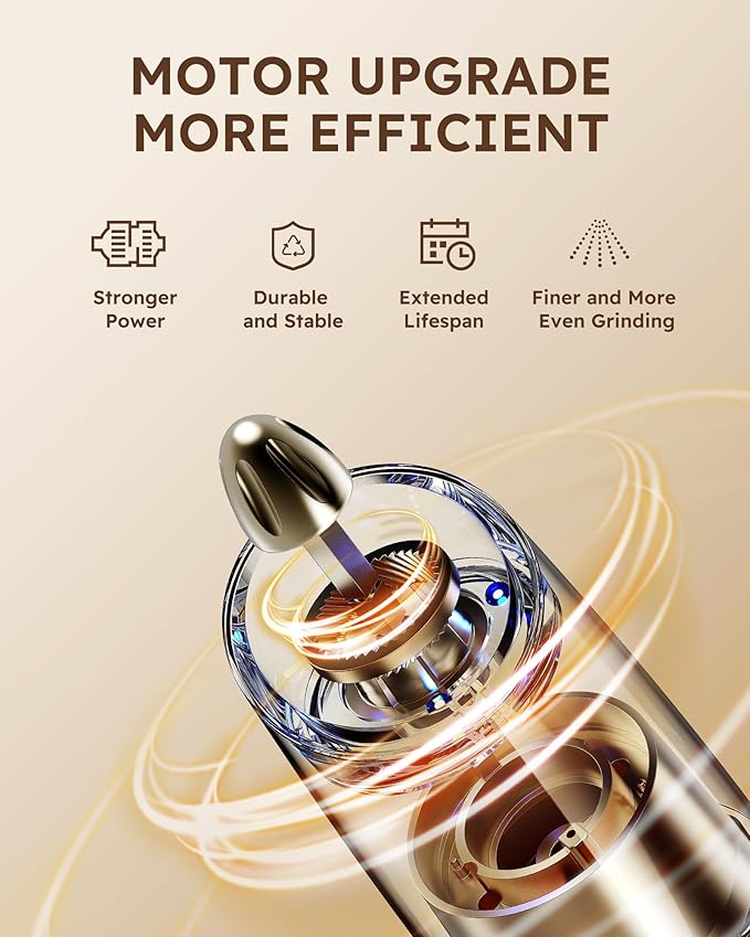 Sangcon Gravity Electric Salt and Pepper Grinder Set 𝐔𝐩𝐠𝐫𝐚𝐝𝐞𝐝 𝟗𝐨𝐳 𝐗𝐋 𝐂𝐚𝐩𝐚𝐜𝐢𝐭𝐲 Battery Powered Refillable Automatic Operation Adjustable Coarseness Mill Grinder Shakers Set