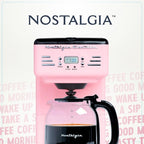 Nostalgia Retro 12-Cup Programmable Coffee Maker With LED Display, Automatic Shut-Off & Keep Warm, Pause-And-Serve Function, Pink