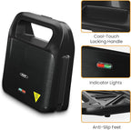 Sunvivi 3 in 1 Waffle, Grill & Sandwich Maker, Sandwich Maker Panini Press Waffle Iron Set with Removable Non-Stick Plates & Indicator Lights, Grill and Sandwich Press for Breakfast, 750W, Black