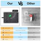 Dish Drying Rack for Kitchen Counter, Space-Saving Dish Rack, Multifunctional Dish Drainer Rack, Sink Kitchen Dishes Strainer, Dryer Rack with Drain Board, and Cutlery Holder,Small Size Black