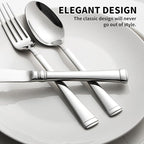 Heavy Silverware Set,45 Piece Flatware Set with Serving Utensils,18/10 Stainless Steel Cutlery Set for Kitchen,Home,Wedding,Mirror Polished,Dishwasher Safe