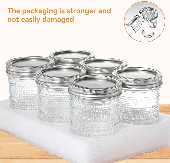 Mason Jars 16 Oz with Lids 6 Packs, Wide Mouth Mason Jars, Glass Canning Jars with Airtight Lids for Pickling, Fermenting, Storing, Canning, Home Decor, Salad Jam and DIY Crafts