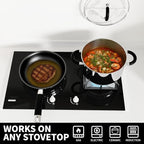 Non Stick Frying Pans, 3 PCS 18/8 Stainless Steel Nonstick Skillet Set, 10” 11.5” 5” Pan, Compatible with All Stoves