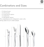 Hammered Silverware Set | Premium 18/10 Stainless Steel Flatware Service for 16 | Heavy-Duty & Dishwasher Safe | Built to Last (80-Piece, Fidenza Hammered)