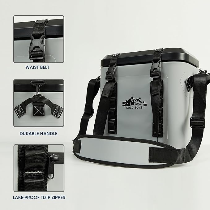 Magnetic Backpack Cooler Bag, Cold Retention Soft Coolers 30 Can Insulated Soft Sided Cooler with Waterproof Bag