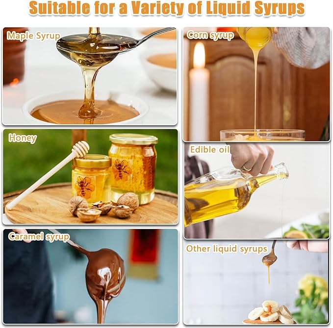 Honey Dispenser No Drip with Base 2025 Upgrade, 12 OZ Glass Honey Jar pot with Handle, Syrup Dispenser for Coffee or Tea, Mess Free Honey Dispenser for Honey and Syrup, Honey Container