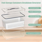 5 Pcs Fruit Storage Containers For Fridge with Removable Colander and Handle Lid, Refrigerator Organizers and Storage, Airtight Container to Keep Berry Fruit and Vegetable Fresh Longer Dishwasher Safe