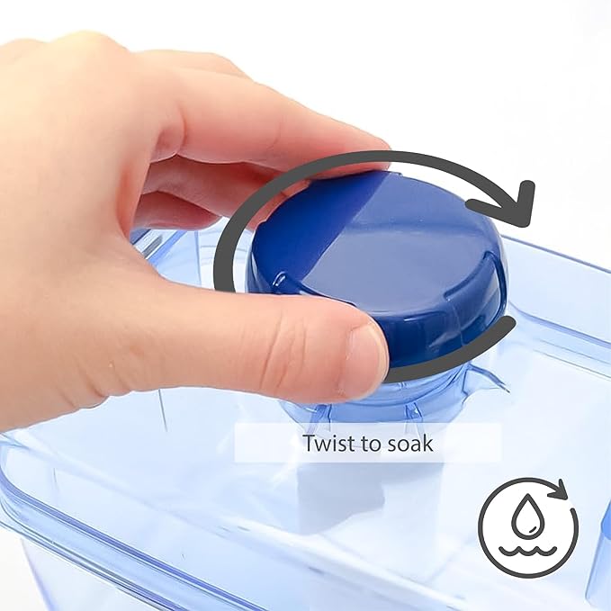 Instant Pickle Maker Vegetable Press Tsukemono Container Round Made in Japan BPA Free (Blue 3.0L)