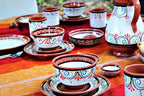 Cactus Canyon Ceramics Salsa Bowls - Spanish Terracotta White Decor - Small Serving Bowl (European Size), Festive Dinnerware 5 Piece Set - Dishwasher & Microwave Safe