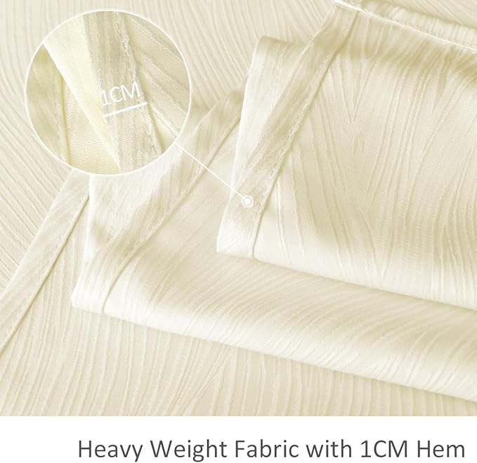 maxmill Jacquard Table Cloth Swirl Design Water Proof Wrinkle Free Heavy Weight Soft Tablecloth Decorative Fabric Table Cover for Outdoor and Indoor Use Square 60 x 60 Inch Ivory