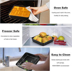 TeamFar Square Baking Pan, 8 inch Coated Square Cake Brownie Lasagna Pan with Stainless Steel Core & Non Stick Coating, for Baking Roasting Serving, Non-Toxic & Oven Safe, One Piece Design & Deep Wall