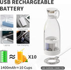 OTPEIR Portable Blender for Shakes and Smoothies with 11.83 Oz Travel Cup and Lid,Durable Stainless Steel Blades for Juice Blending Performance, White