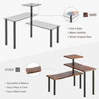 FAVOOSTY Kitchen Counter Shelf, 3 Tier Bathroom Countertop Organizer Moveable Corner Shelf, Tempered Glass Storage Shelf, Space Saving Makeup Organizer Spice Rack Plant Shelf Coffee Bar Dresser Table