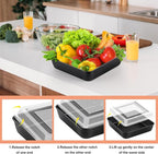 TeamFar 8 Inch Cake Pan, Square Cake Baking Tin & Lid Set, Stainless Steel Core & Nonstick Coating, for Baking Roasting Serving, Healthy & Sturdy, Easy to Release & Clean (2 Pans + 2 Lids)