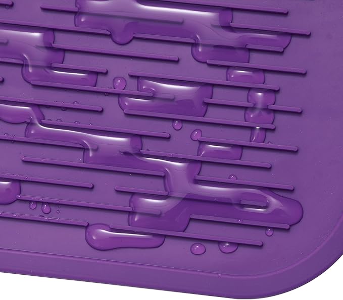 Silicone Dish Drying Mat for Multiple Usage,Easy clean,Eco-friendly,Heat-resistant Silicone Mat for Kitchen Counter or Sink,Refrigerator or Drawer Liner Purple 5XL 36inches x 18inches