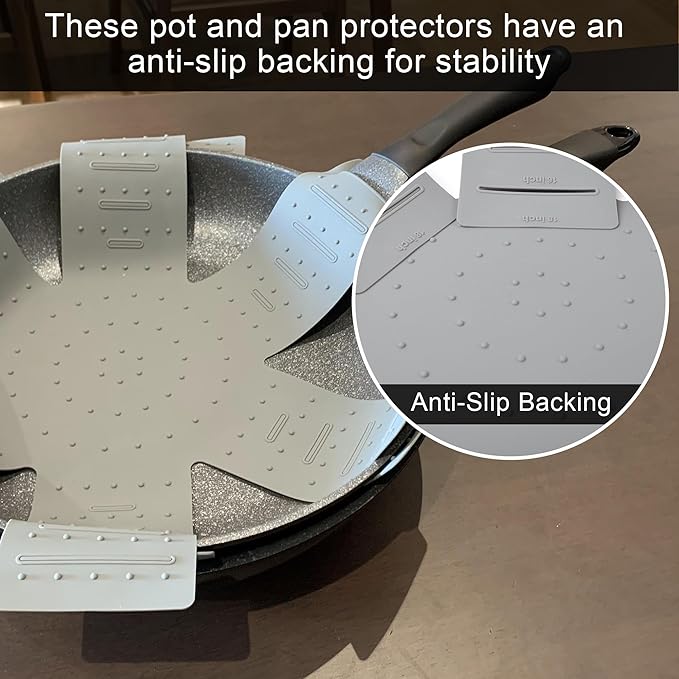 Pot and Pan Protectors for Stacking, Pot Pan Separators Cookware Protector 3 Pack, Dividers Anti-Slip Foldable for Multiple Sizes Pots and Pans Avoid to Scratching or Marring