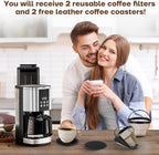 Reusable Coffee Filters 4 for Permanent Filter for Ninja Coffee Maker for Cuisinart Filter Basket Replacement (2 Coffee Filters and 2 Coffee Coasters)