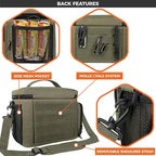 opux Tactical Lunch Box for Men, Olive Mens Insulated Lunch Bag for Adult, Leakproof Soft Lunch Cooler with MOLLE Mesh Side Pockets, Multicam Heavy Duty Lunchbox Pail for Work Women, Large, 18 Cans
