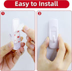 14 Large Hooks for Hanging, Adhesive Wall Strips Hooks Heavy Duty, no Damage Sticky Utility with 18 Strips for Bathroom Towel，Coat，Door，Key