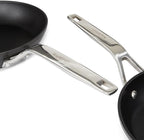 BergHOFF Essentials 5Pc Non-stick Hard Anodized Cookware Starter Set, Glass lid, FernoGreen Non-toxic Nonstick Coating, Stainless Steel Handle, Induction Pots and Pans, Black