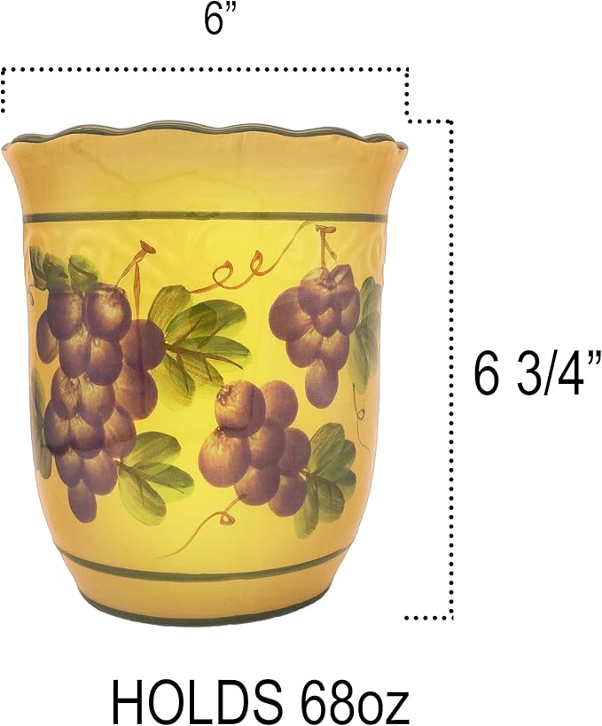 ACK Utensil Holder, Utensil Crock, Modern Kitchen Decor, Kitchen Storage (Grape)