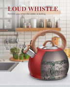 Tea Kettle Stovetops, 2.7 Quart Food Grade Stainless Steel Water kettles for Stove Top Teatop with Anti-hot Ergonomic Handle,Suitable for All Heat Sources