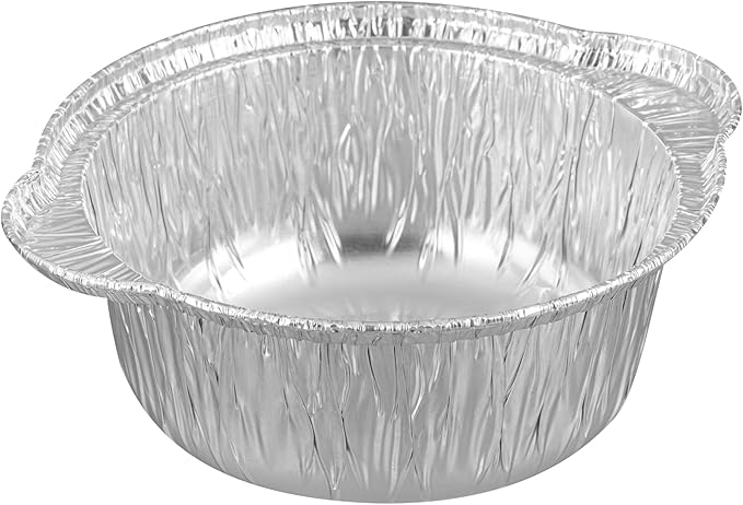 Foil Lux 34 Ounce Pans And Lids, 100 Disposable Pots With Lids - Oven-Ready, Stove Compatible, Aluminum Foil Baking Pans, Freezable, For Outdoor Camping, Vacation, Picnic, And More - Restaurantware
