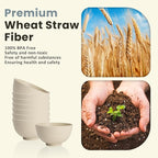 Homienly 10 OZ Dessert Bowls Wheat Straw Small Bowls Reusable Kids Bowl Mini Bowl for Ice Cream, Side Dishes, Fruit, Snack, Portion Control Unbreakable Lightweight Bowl Set, Microwave Safe (Beige)