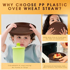 Plastic Dinnerware Sets – Brown Plastic Plates, 40-Piece Reusable Dishes Set for 8 with Cups, Forks, Knives and Spoons, Unbreakable Plates and Bowls for Camping, Outdoor Use